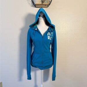 Y2K Aeropostale blue fleece zip up hoodie